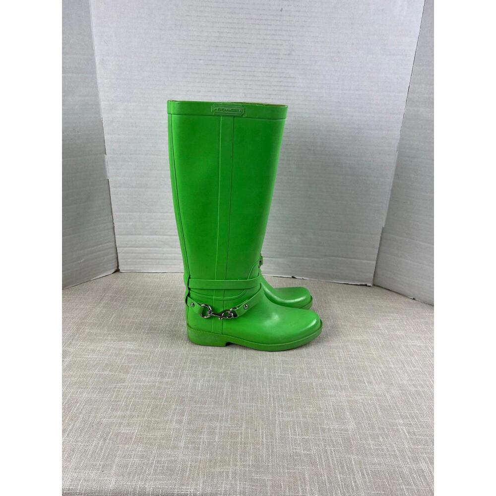 Coach Lori Model Tall Rubber Rain Boots Womens Sz 6 - Picture 3 of 12